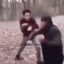 a painting of two men fighting with a caption that says maal of mem