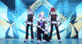a group of anime characters on a stage with the words everything seems to be upside down on the bottom