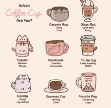 coffee cup coffee pusheen pusheen cat