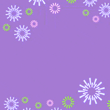 a purple background with arabic writing and fireworks on it