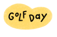 a yellow circle with the word golf day on it