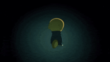 a cartoon character with glasses is holding a flashlight in his hand