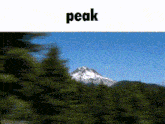 a picture of a mountain with the word peak on the bottom