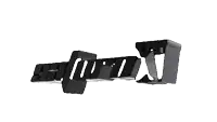 the word ninja is written in black letters