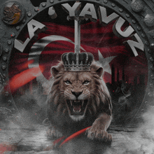 a picture of a lion with a crown and the word layavuz