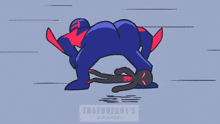 a cartoon of a person holding a bag of trash with a spider on it .