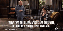 Dixie Dinklage Pleasantries GIF - Dixie Dinklage Pleasantries Get Out Of My Room GIFs