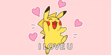 pikachu pokemon love happy hearts