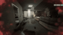 a blurred image of a hallway with a beta footage label