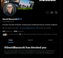 a screenshot of david baszuck 's twitter account