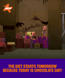 a poster that says the diet starts tomorrow