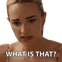 a woman 's face is shown with the words what is that written below it