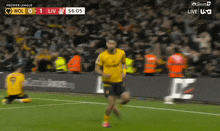 a soccer game between wolves and liv is live