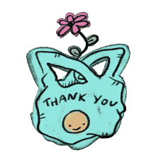 cute sticker thank you nyc flower