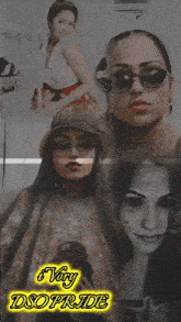 a very dso pride poster with a woman wearing a hat and sunglasses