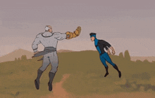 a cartoon drawing of a man being punched in the face