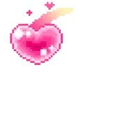 a pixel art of a pink heart with a white background .