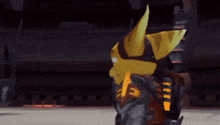 a ratchet and clank video game character is standing on a concrete surface