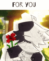 a drawing of a wolf with the words " for you " on the bottom