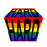 the word hard is on a rainbow colored diamond