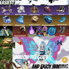 a poster that says ' follow the guide and enjoy winning ' on the bottom