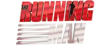 a logo for the running man with a silhouette of a man running