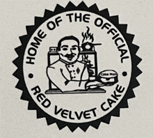 a logo for the official red velvet cake company