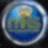 a blue circle with the word mrs in the center