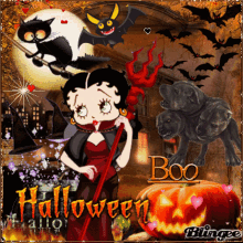 Betty Boop Happy Halloween GIF - Betty Boop Happy Halloween Jack O Lantern GIFs