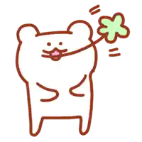 a cartoon drawing of a bear holding a flower in its mouth