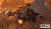 Gamera Gamera Rebirth GIF - Gamera Gamera Rebirth Gamera Attacked By Missiles GIFs