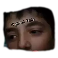 a man 's face with the words ai glumat frate written on it