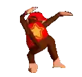donkey kong is wearing a red hat and a red shirt .