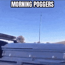 a white coffin with the words morning poggers on it