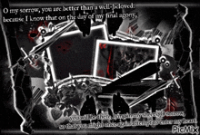 a black and white image with a quote that says o my sorrow you are better than a well-beloved