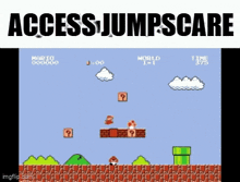a screen shot of a video game with the words access jumpscare on the bottom