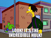 The Simpsons Lenny Leonard GIF - The Simpsons Lenny Leonard Look Its The Incredible Hulk GIFs