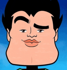 a close up of a cartoon character 's face with a big chin