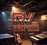 a poster for rv rindy voice with a guitar and keyboard