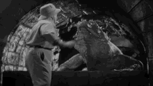 scared lou costello abbott and costello meet the mummy giant lizard tongue out