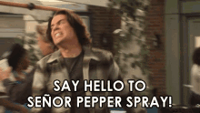 Say Hello To Señor Pepper Spray Spencer Shay GIF - Say Hello To Señor Pepper Spray Spencer Shay Icarly GIFs