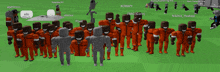 a group of roblox characters are standing in a line with the name komapy visible in the middle