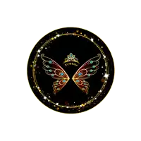 a black and gold circle with a butterfly on it and the word jose on it