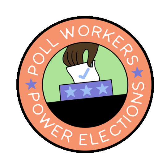 I Voted Poll Worker Sticker - I Voted Poll Worker Election Season Stickers
