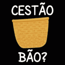 a yellow basket with the words cestao bao on it