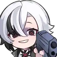 a cartoon girl is holding a gun and smiling .