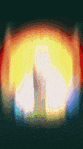 a painting of a person 's torso with a rainbow of colors