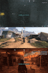a screenshot of a video game shows a man riding a motorcycle and a man walking