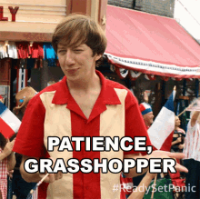 Patience Grasshopper Diggins Johnson GIF - Patience Grasshopper Diggins Johnson Panic GIFs