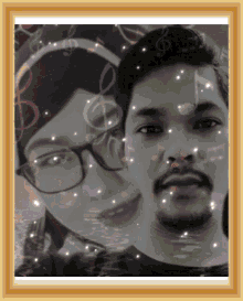 a black and white photo of a man and woman